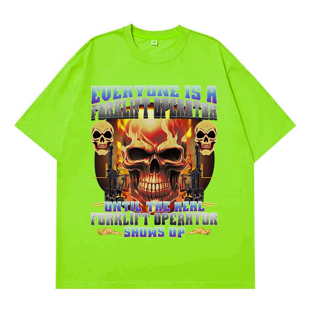 

Forklift Operator Funny Meme Tshirt Forklift Certified Skeleton Graphic Men Women Loose Tshirts Cotton Fashion Hiphop TShirt 4XL
