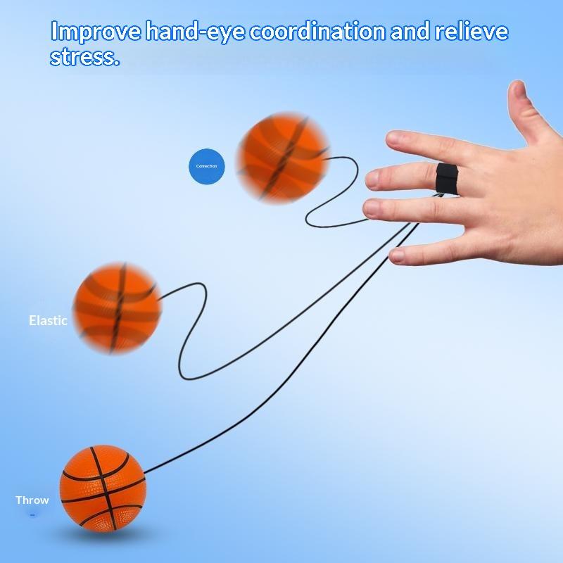 Mini Wrist Rebound Bouncy Balls Soft Wear-resistant Sports Design with Finger Loop for Camping Team Building Games
