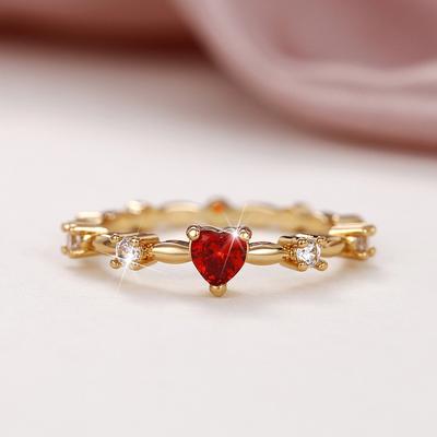 Diamond Set With Zirconia Ring Wedding Banquet Bridal Handmade Gift
