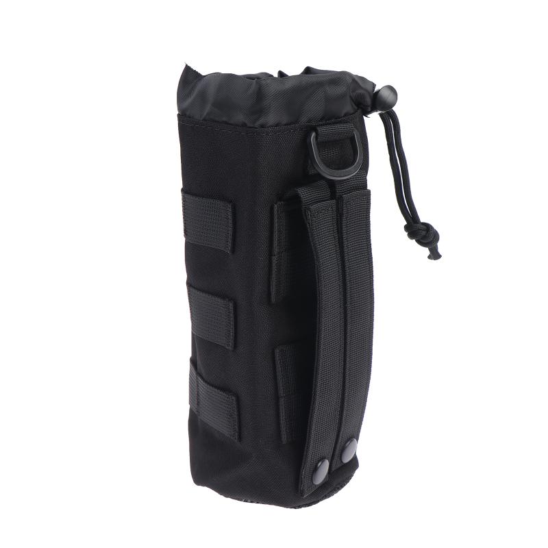 Water Bottle Pouch 1Pcs Tactical Nylon Drawstring Portable Kettle Holder for Camping Hiking Cycling Running Daily Use