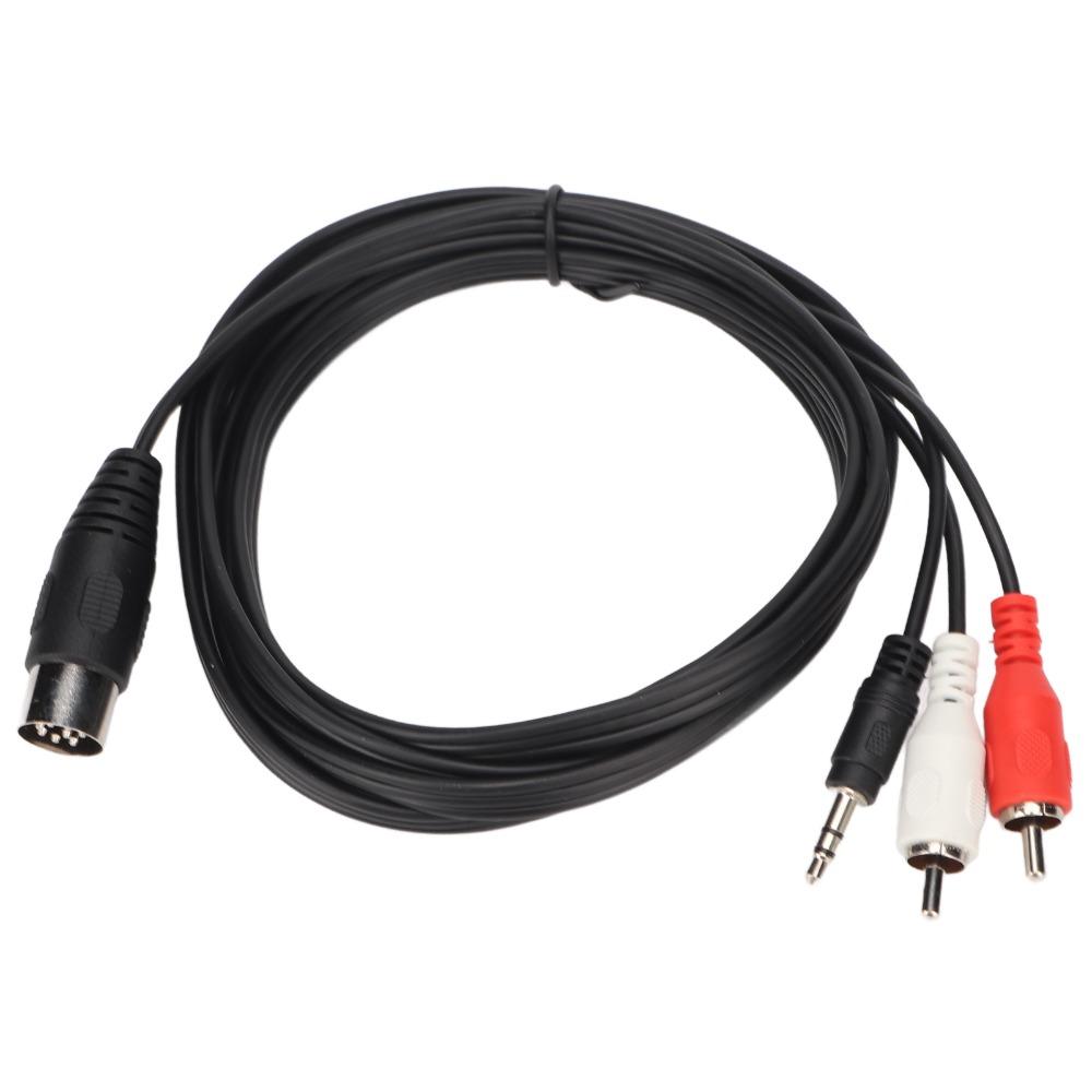 5.9ft DIN 8Pin to 3.5mm + 2RCA Cable Male to Male Audio Connection Cable  Vintage Audio Equipment
