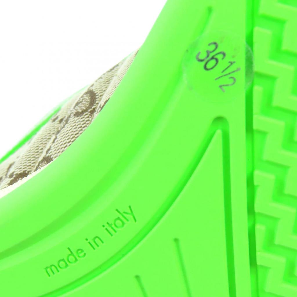 Pristine GUCCI Sneakers Reweb White Beige Green GG Canvas Women 36.5 785452 Used