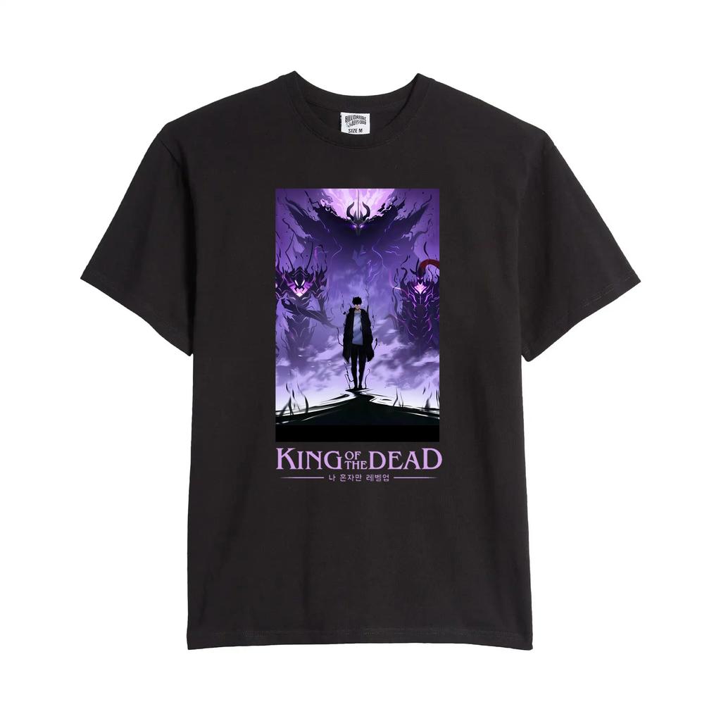Anime Solo L-Levelings Shadow Legion Shadow King Print Casual Outdoor Clothing Couple T-Shirt Top 100% Cotton Short Sleeve