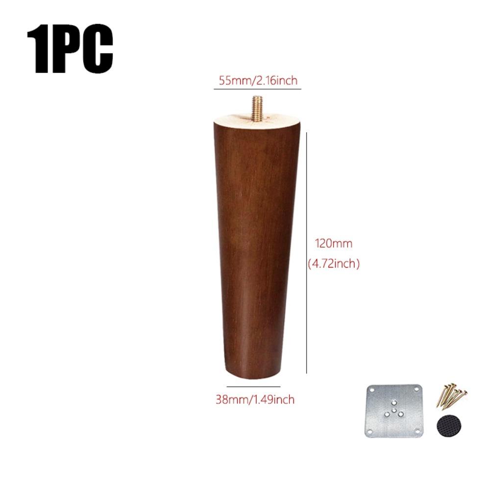 8/10/12/15/20cm New Solid Wood Furniture Legs Conical with Iron Sheet Chair Replacement Feet Universal Sofa Legs
