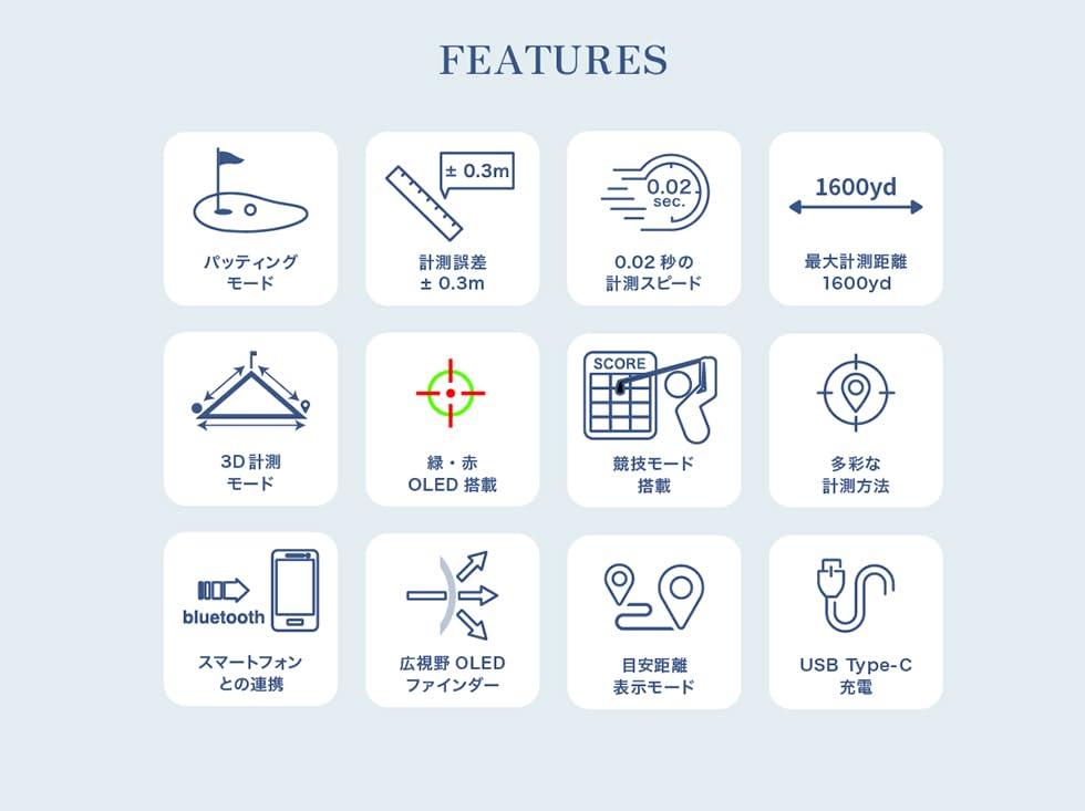 Shot Navi Golf LaserSniper RAYS GR Measurement Accuracy Fast Measurement Speed Green Red 1600y Lightweight 6x Elevation Rechargeable Rangefinder,