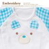 de Plaid Jersey Bear All Snap Newborn Baby Made in Japan [Cream Coco] Two-Way [Crotch Replacement/2way] 50-70cm (Blue)