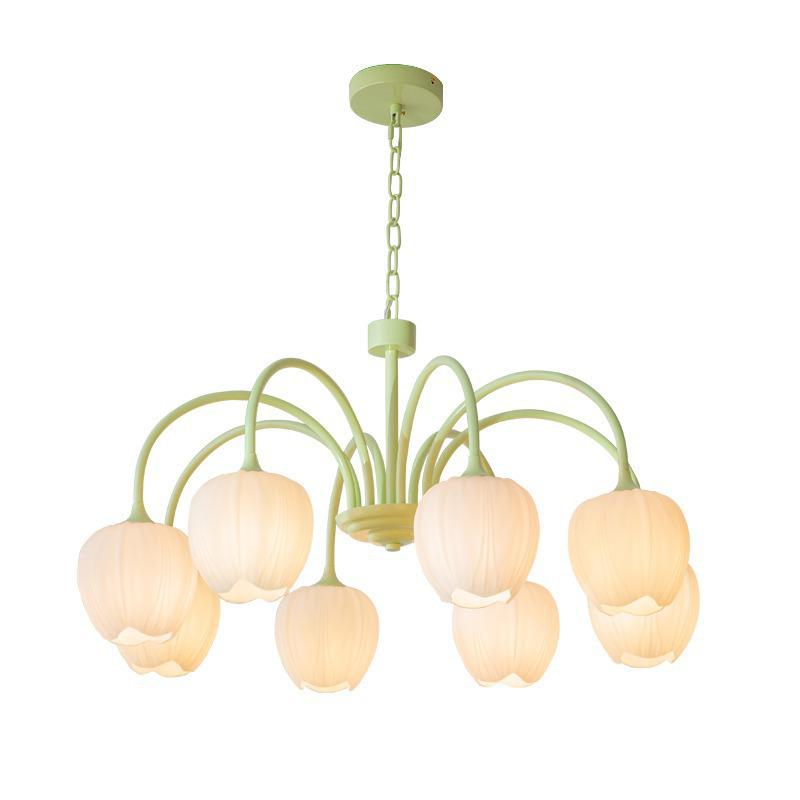 Modern Minimalist Cream Style Chandelier - Tulip Design for Living Room, Bedroom, or Dining Area