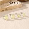 Octagon Rose Cut CZ Ear Stud 925 Sterling Silver Light Yellow Color Unisex Stud Earrings For Women Fine Jewelry