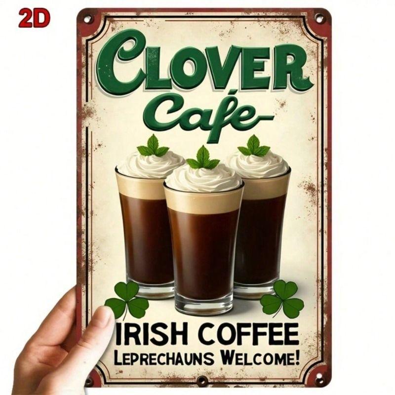 Planetjuice Planetjuice Vintage Irish Coffee Metal Poster Wall Art Bar Retro