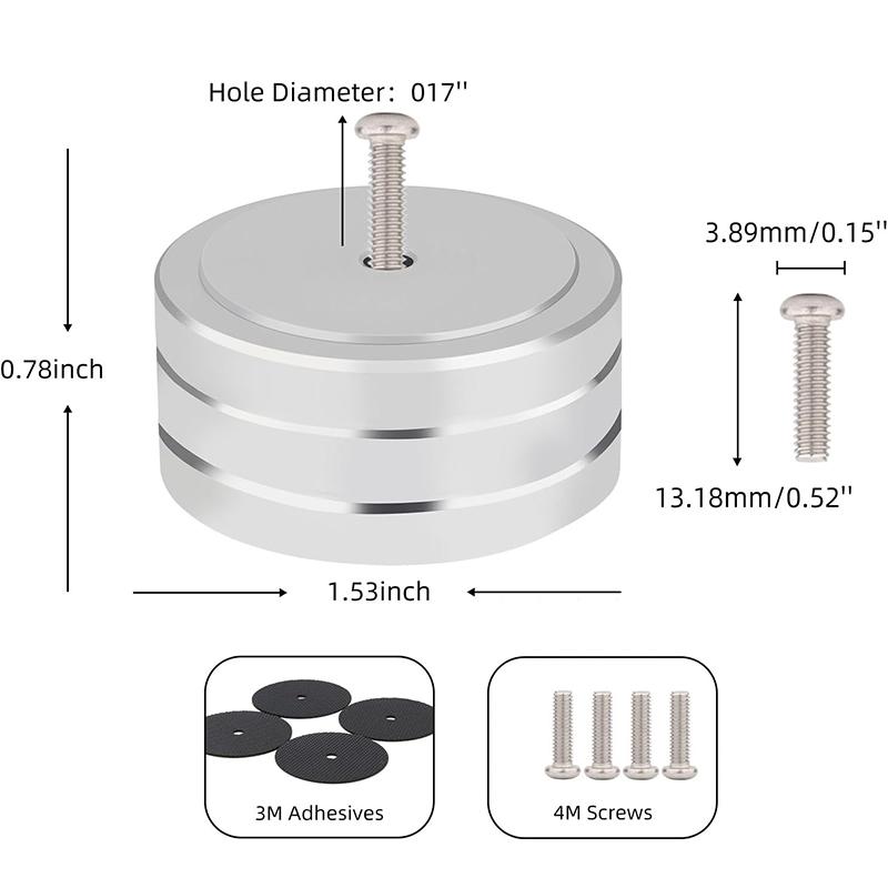 40*20mm Aluminum AMP Feet PC Chassis Speaker Cabinet Isolation Stand Base DAC Turntable Pad Cone Damper Shock Absorber Feet Pad