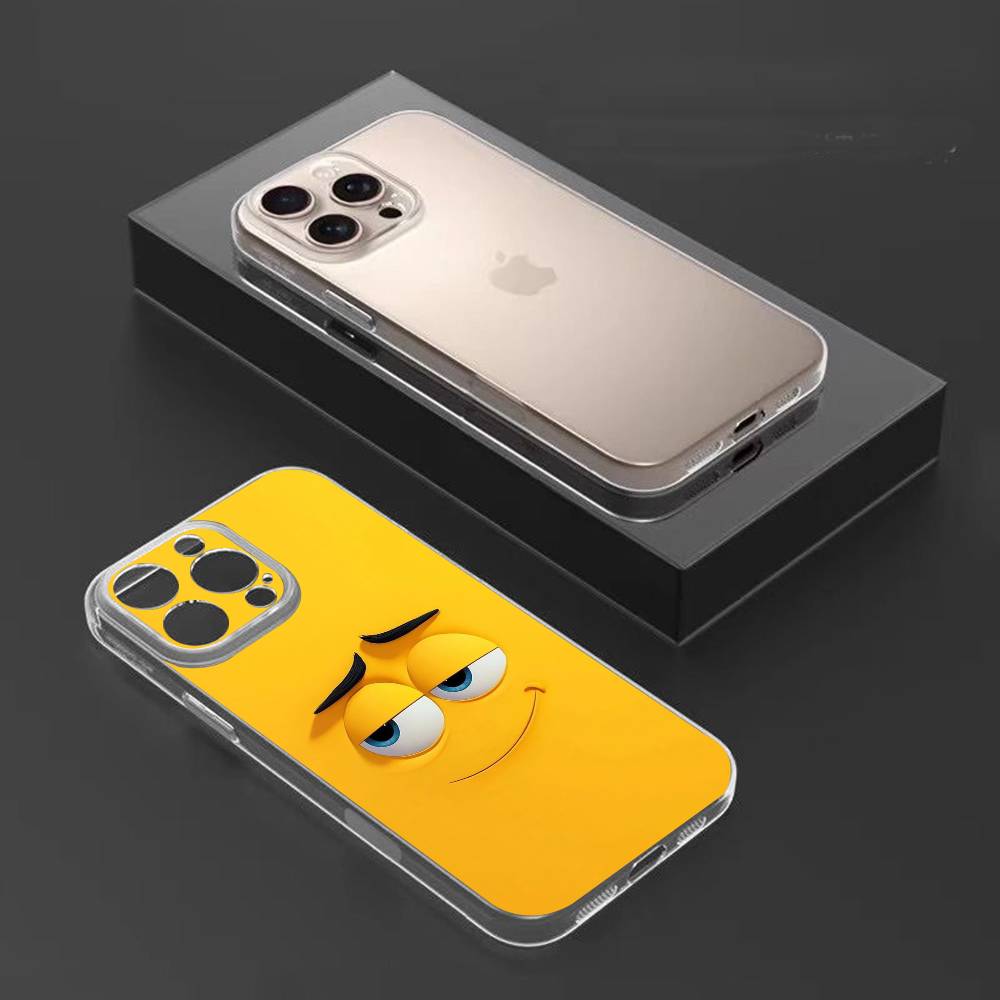 Funny Face Phone Case For iPhone17,16,15,14,13,12,11 Plus,Pro Max Soft Transparent Cover