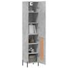 VidaXL Buffet haut Gris béton 34,5x34x180 cm Bois d'ingénierie 3199117