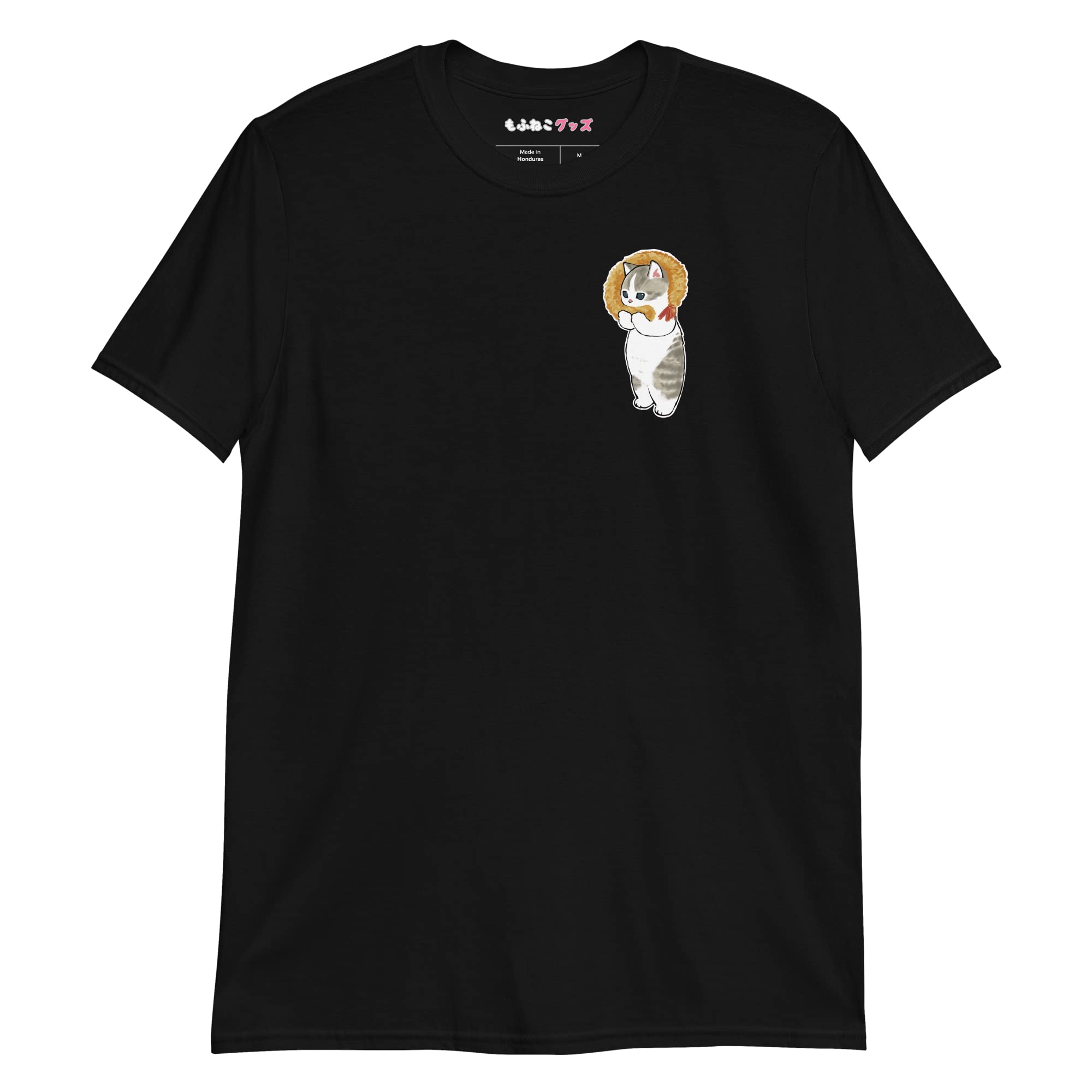 

[Mofuneko Goods] mofusand Short Sleeve T-Shirt with Shrimp Muffler (Black, Size Small)