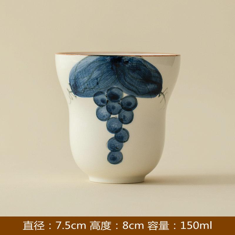 Hand Painted Gourd Shape Ceramic Cup Japanese Underglaze High Aesthetic Tea Water Cup Personal Master Cup Home Use Gift 150ml