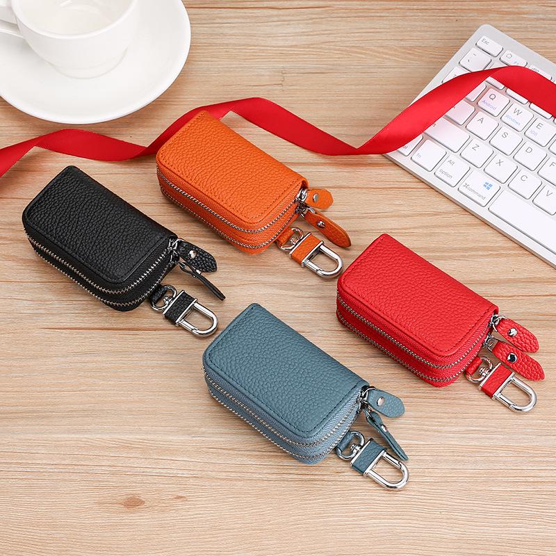 General Motors Multifunctional Leather Car Key Case with Dual Zippers