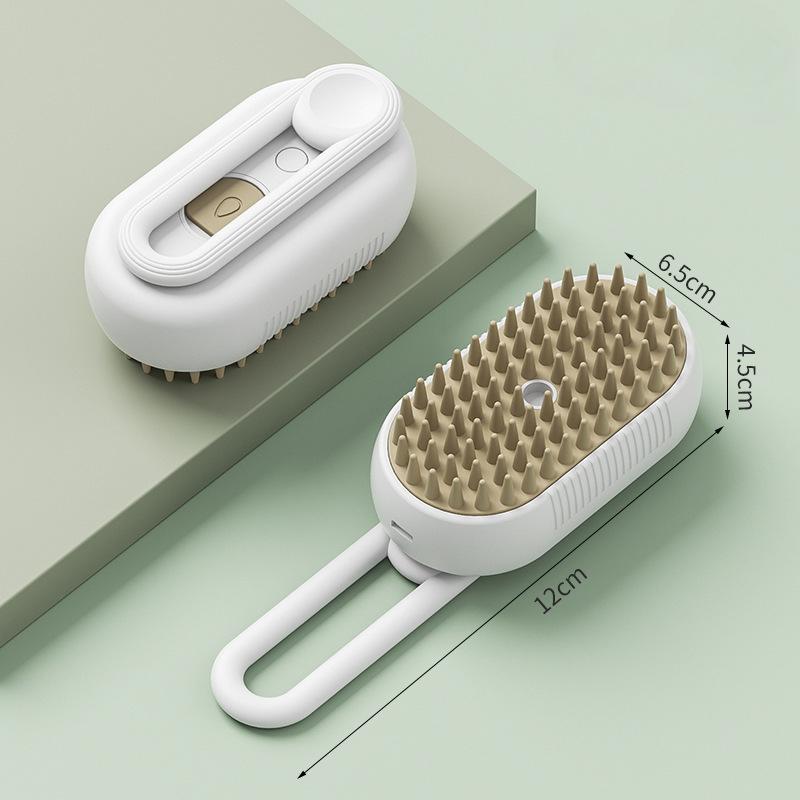 

3-в-1 Pets Steam Brush Cat Steamer Brush Многофункциональная щетка для ухода за собаками для удаления спутанной и распущенной шерсти Инструменты для домашних животных белый