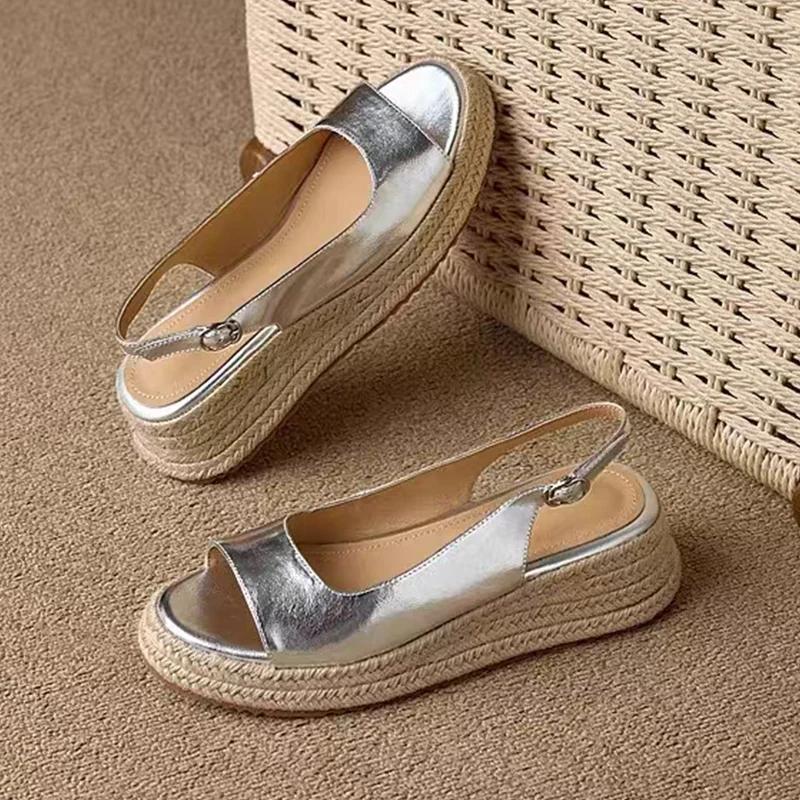 Weave Women Platfrom Sandals Open Toe Slippers Summer New Shoes 2025 Elegant Woman Party Shoes Zapatillas Mujer