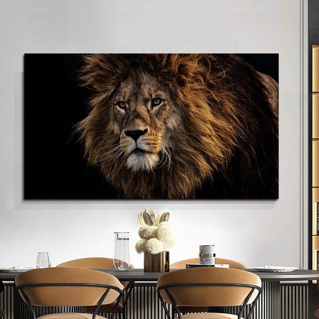 African Black Lion Leopard Animal Posters and Prints Canvas Painting Wall Pictures For Living Room Interior Cuadros Home Decor No Frame