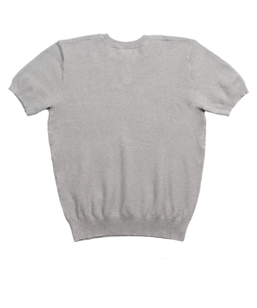 DOUBLE JD Round 1-Button Knit Short Sleeve T-Shirt