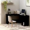 VidaXL L-shaped Corner Desk Black 120x140x75cm Engineered Wood 800748
