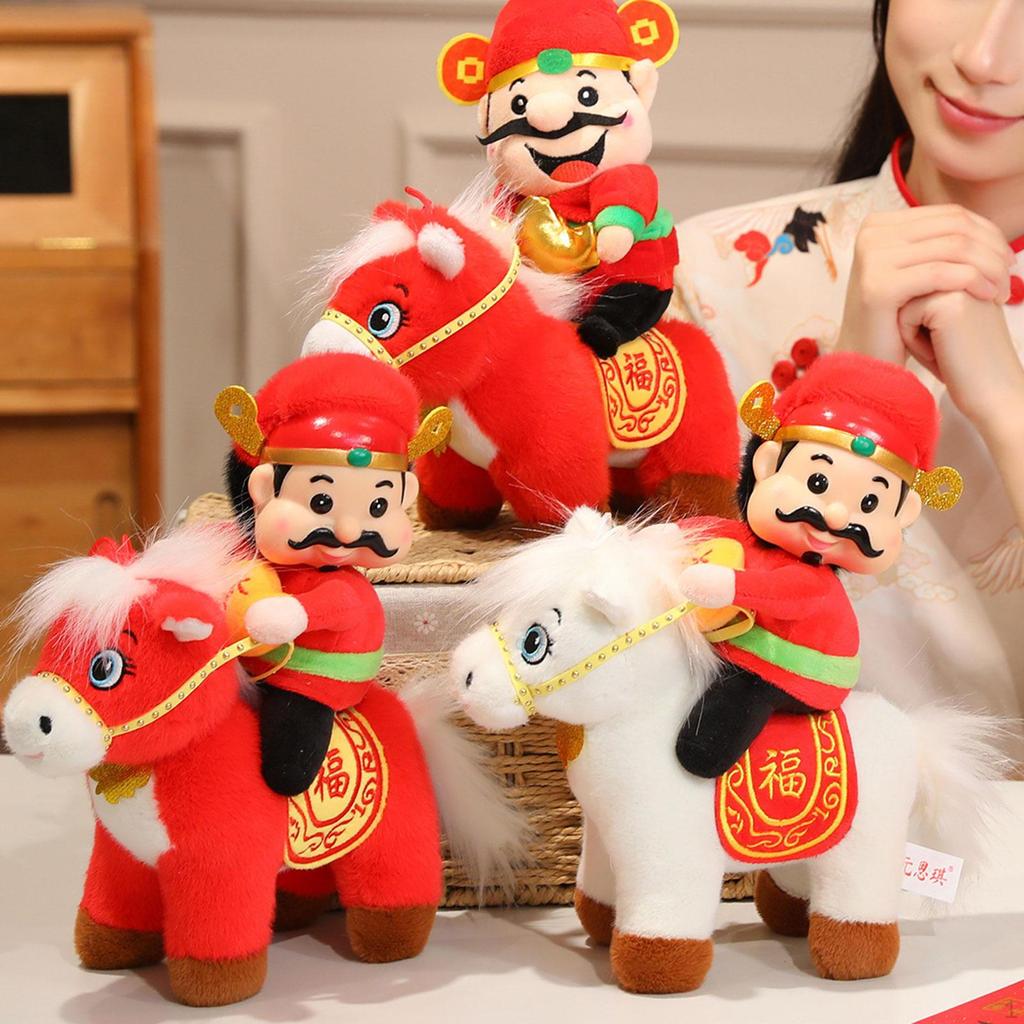 Year Horse God of Wealth Toy Ornament Adorable Collectible Soft