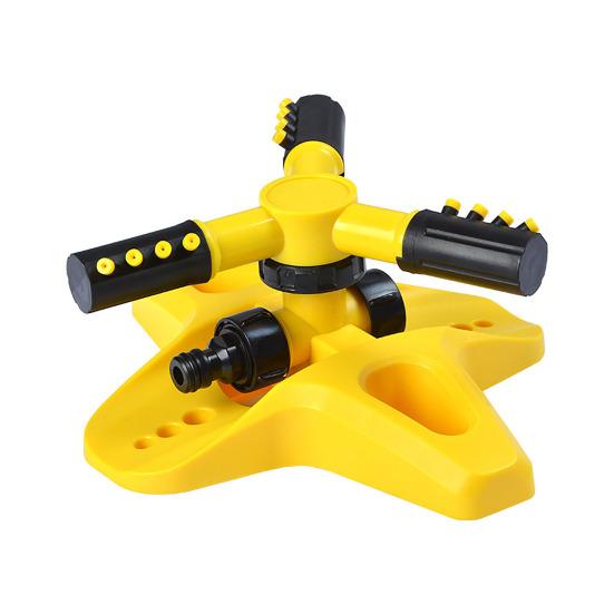 3-Arm Lawn Sprinklern Automatic Sprinkler Large Coverage 360-Degree Rotating Garden Area Sprinkler A жёлтый