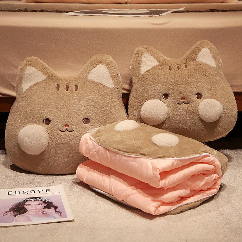 Adorable Rabbit 3-in-1 Air Conditioning Blanket, Throw Pillow, and Nap Pillow for Stomach Sleeping