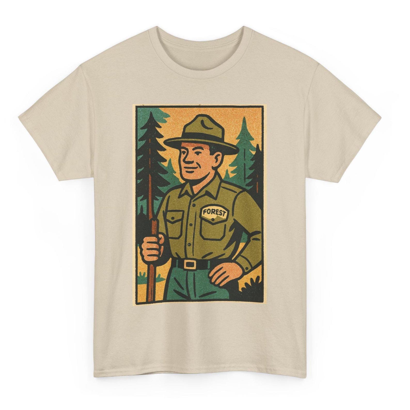 Forest Ranger T-Shirt: Retro Comic Style National Park Tee 2XL