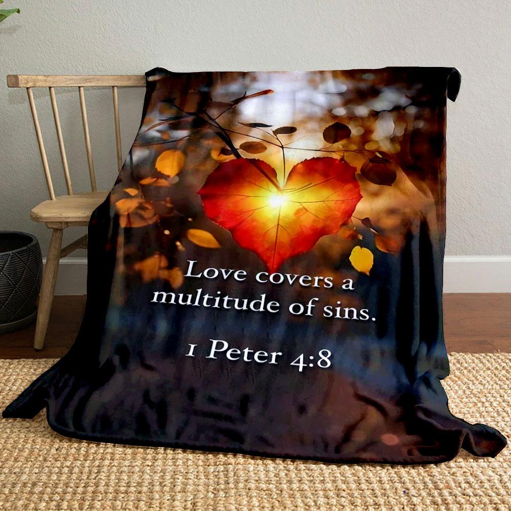 

Heart Leaf Bible Verse Blanket Printed Blanket for Living Room Bed Couch lunch break Soft Cozy Blanket for Friend s festival Gift 80cm x 120cm