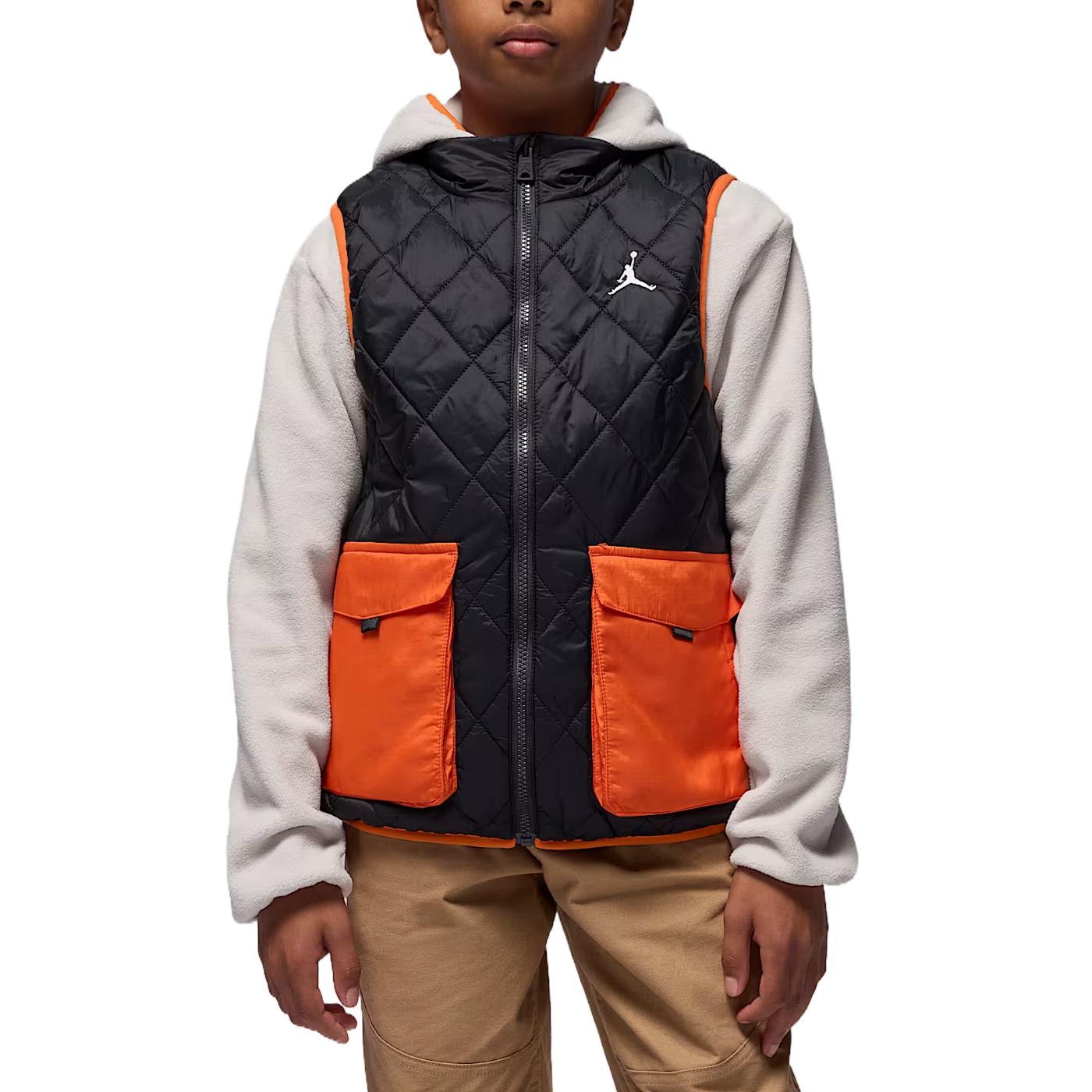 

Jordan Vest Comfortable Color Block Zipper 2 Piece Set Kids sets IQ9998-010 L