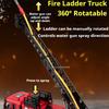 1:50 Ladder Water Tank Fire Truck Car Model Toy Alloy Body Sound Light Cars Spray Water Pull Back Vehicle for Kids Presents