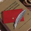Ethnic Style Feather Pendants Bookmark Retro Bookmark Metal Feather Bookmark  Books Decorate