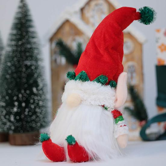 Yousheng 12.6" Lighted Christmas Plush Gnome Handmade Small Light Up Swedish Tomte Elf Battery Operated Winter Tabletop Decoration