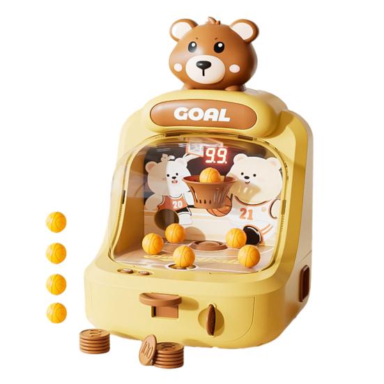 Jogo de Basquete de Arremesso de Animal de Desenho Animado com Exibição de Pontuação Mini Máquina de Arcade de Arremesso de Basquete de Mesa Dinossauro Urso Cesto de Basquete Brinquedo