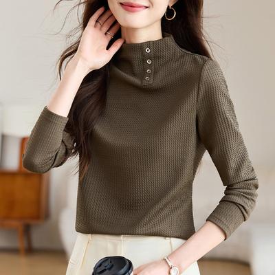 Halbrollkragen Unterteil für Damen Frühling und Herbst Inneres Oberteil Designstil Neue Textur Strickpullover
