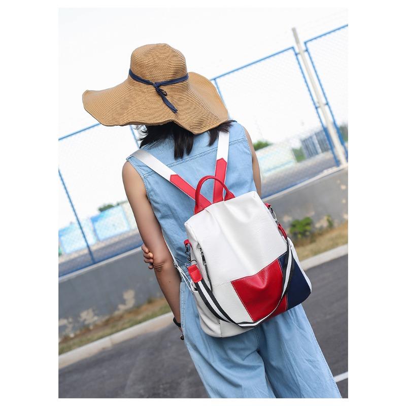 Fashion Backpack Women Backpack Leisure Large Capacity Travel Student Bag Patchwork Color Female Bag
