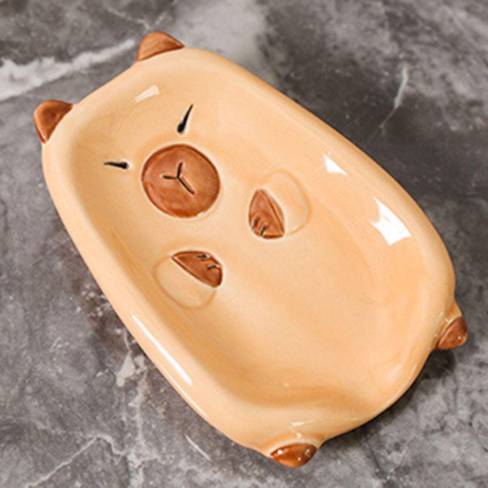 Sloping Base Capybara Soap Tray Cartoon Soap Storage Rack Self Draining Soap Holder  Household