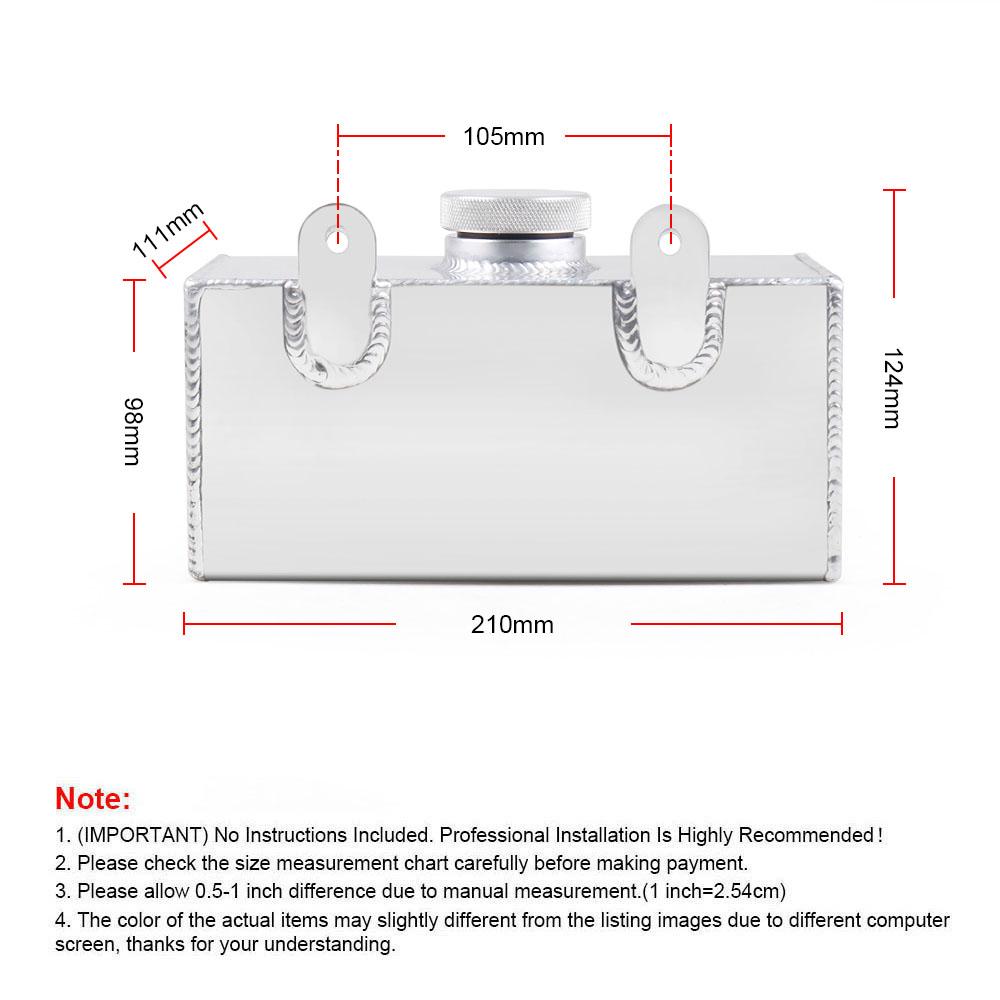 Aluminium 2L Mirror Polished Windscreen Washer Bottle Intercooler Spray Tank TT101960