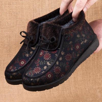 Damskie zimowe buty z tkaniny pekińskiej: Miękka Podeszwa, Wygodne, Plus Aksamit, Ciepłe Bawełniane Buty