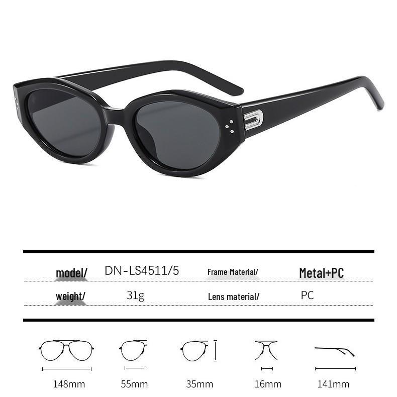 Reisnagel Retro Katzenauge Damen Anti-UV-Sonnenbrille im Influencer-Stil