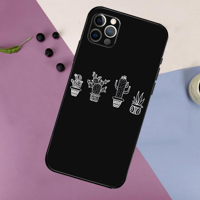 Cactus Pattern Phone Case For iPhone 16 15 14 13 12 11 17 Pro Max 13 Mini 16 Plus 16e 17 Air Bumper Cover