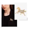 2026 Rhinestone Horse Brooch Year of Horse Lapel Pin Galloping Horse Brooch Pin New Year Outfit Accessory for Suits Coats Scarves