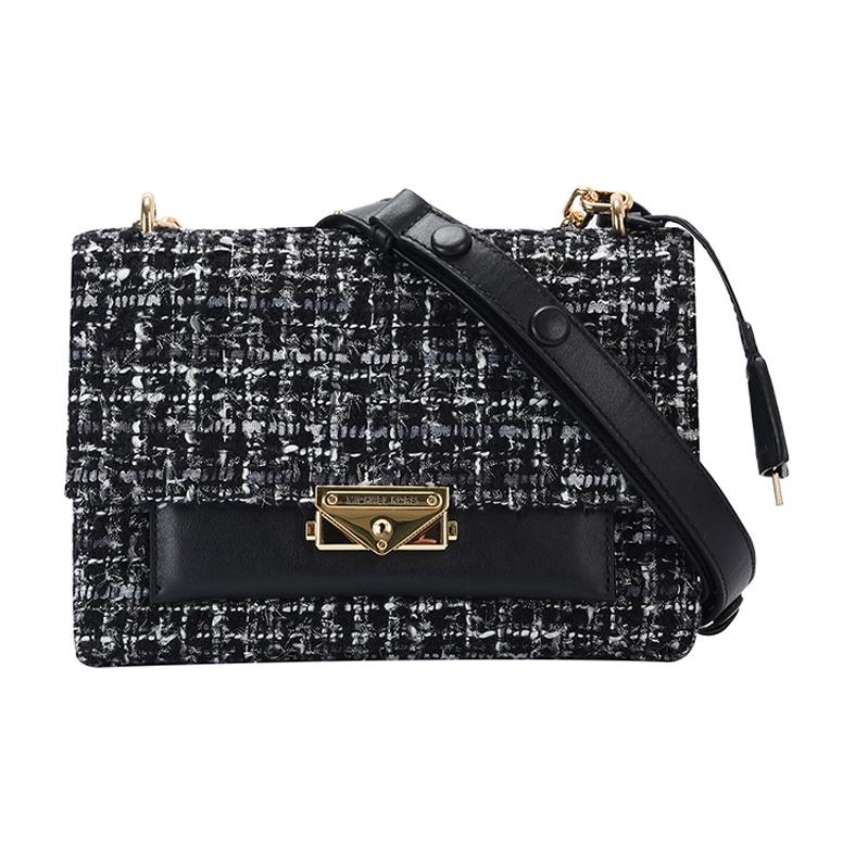 

Michael Kors Mk Cece Fashion Chain Flap Fabric Shoulder Crossbody Bag Medium Women bags Black 30H9G0EL2C-BLACK Basic Set (Bag+Dust Bag)