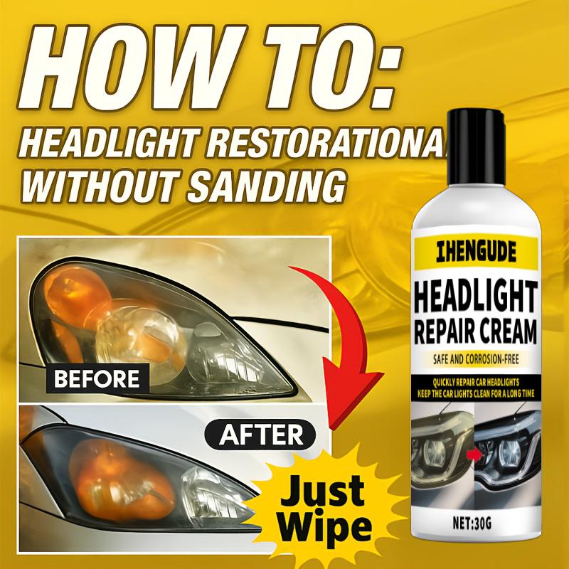 Professional Headlight Repair Agent - Improves Yellowing, Oxidation, and Fogging - Polishing Agent for Lenses, Creating Clearer and Bright