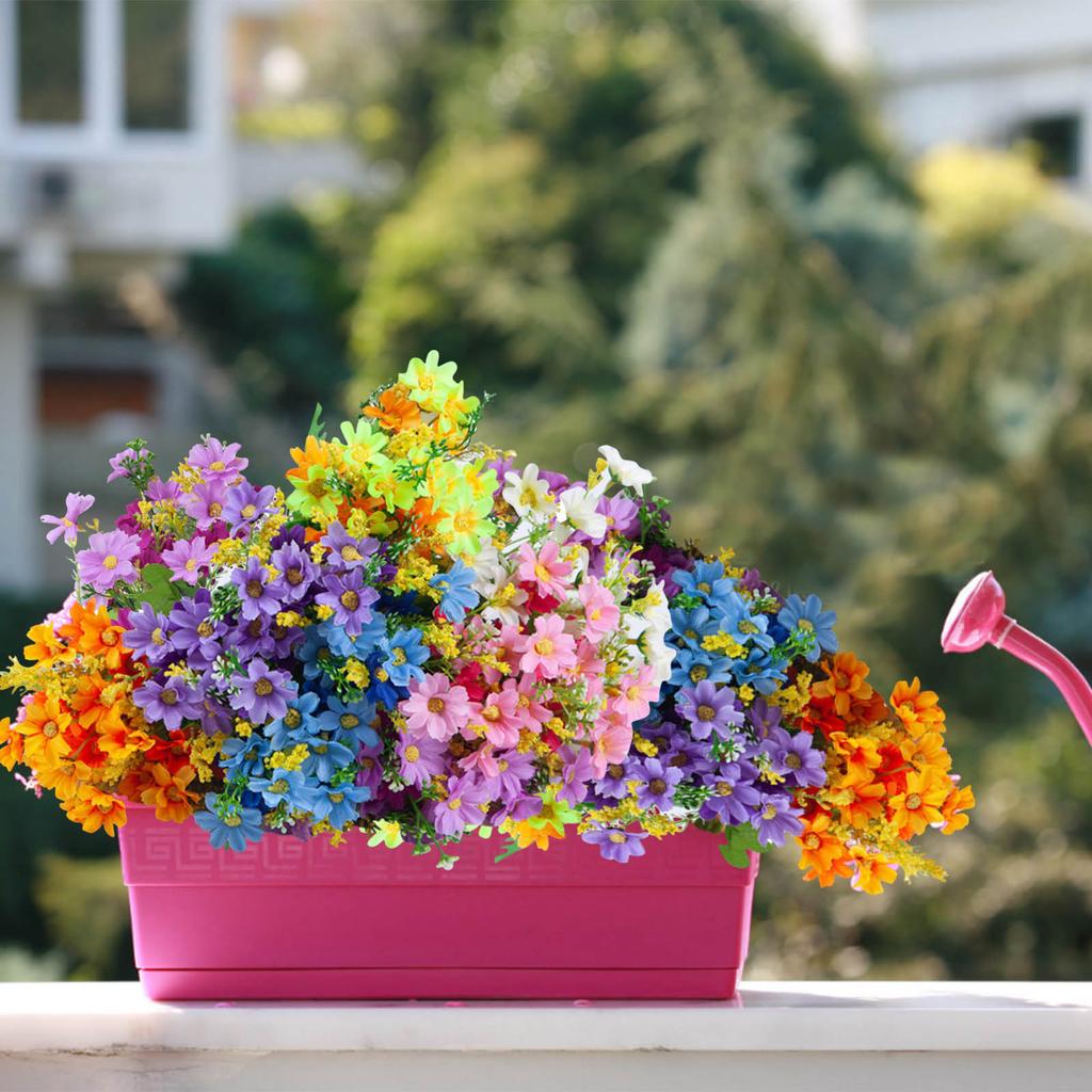 Artificial Flowers For Outdoors,6 Bundles Artificial Plants Outdoor, Fake Flowers, Uv Resistant Faux Plants, Outdoor Easy To Use