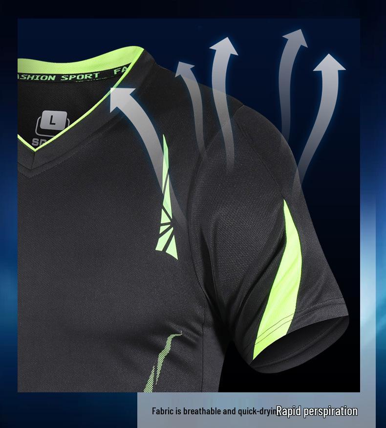 Men's Quick Dry Sportswear Set: Short Sleeve Top & Shorts for Football, Running, Training - Spring/Summer