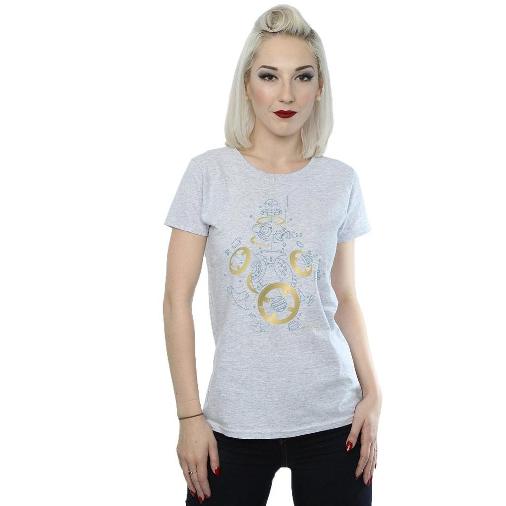 STAR WARS Womens/Ladies The Last Jedi BB-8 Deconstructed Cotton T-Shirt