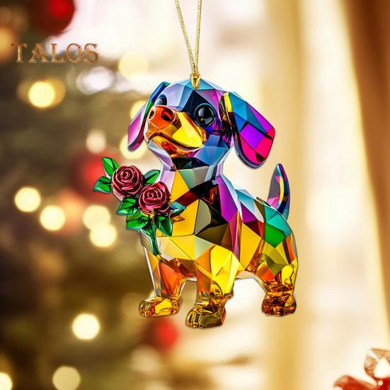 1/2Pcs Automobile Pendants with Lanyard Easy To Hang Colorful Crystal Design Sparkling Acrylic Ornaments Hedgehog Dog Pendants