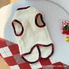 Christmas Wind Cat Clothes Autumn and Winter Warm Thickened Double-sided Velvet Cardigan Vest Dog Clothes