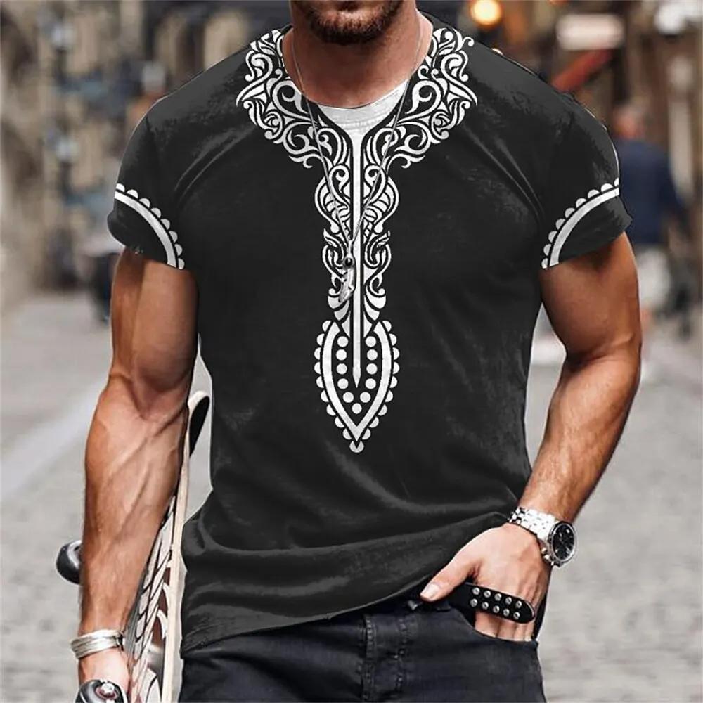 Summer Retro African Ethnic Style 3D Print T-Shirts Men Women Vintage T Shirt Short Sleeve Oversized Kids Tees Tops Man Clothing
